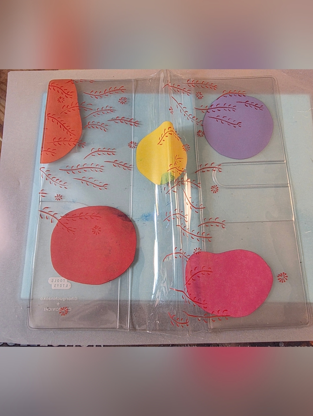 A6 Weeks Clear Floral-Print Vinyl Organizer with Colorful Tabs